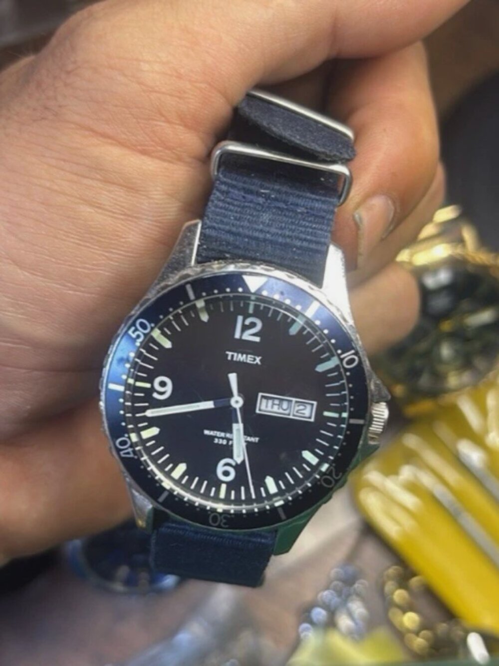 Timex X J. Crew Andros 38MM 2011 Navy Blue Quartz Watch T2N678 - hard to find!
